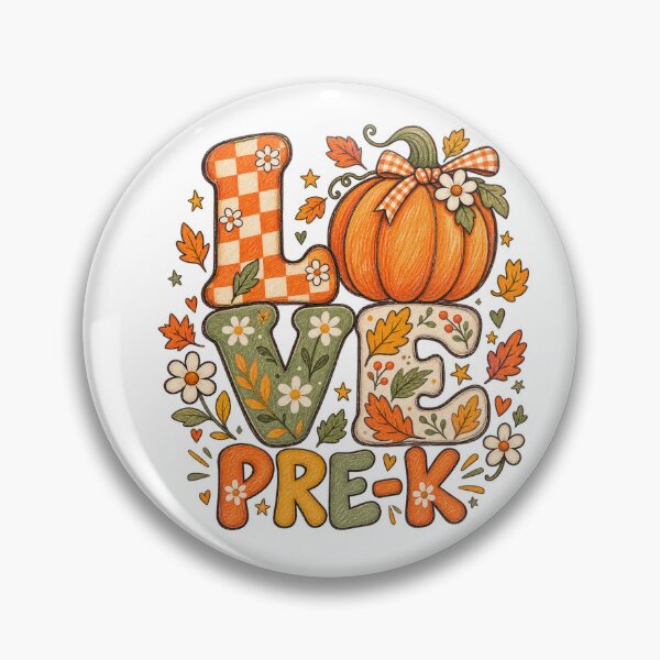 Artikelvorschau, Love Pre K Autumn Pumpkin and Daisy Lettering entworfen und verkauft von skyartdesign.