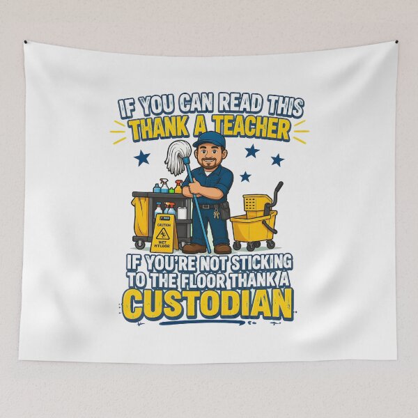 Item preview, thank a teacher custodian appreciation funny school staff designed and sold by JasonsSpider.