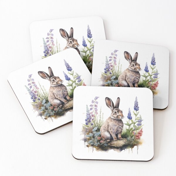 Item preview, Lupine Flower Bunny | Elegant Botanical Floral Art designed and sold by Mandayartstudio.
