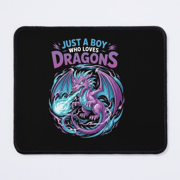 Item preview, Just A Boy Who Loves Dragons Purple Neon Fantasy Graphic designed and sold by Ostericaimusa.