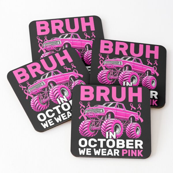 Item preview, Bruh In October Wear Pink Monster Truck Breast Cancer designed and sold by Khescoiu.