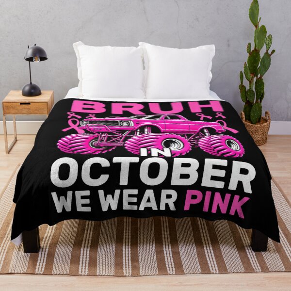 Item preview, Bruh In October Wear Pink Monster Truck Breast Cancer designed and sold by Khescoiu.