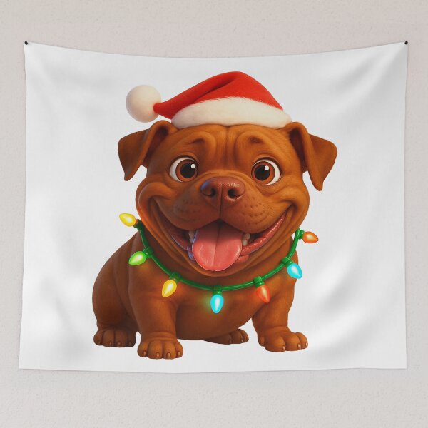 Item preview, Red Nose Pit Bull Dog Christmas Cheer designed and sold by Sillytoe.
