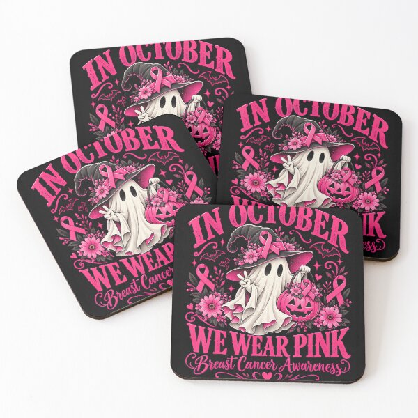 Item preview, Breast Cancer Halloween We Wear Pink Ghost Witch designed and sold by LouisaOReilly.