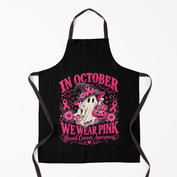 Item preview, Breast Cancer Halloween We Wear Pink Ghost Witch designed and sold by LouisaOReilly.