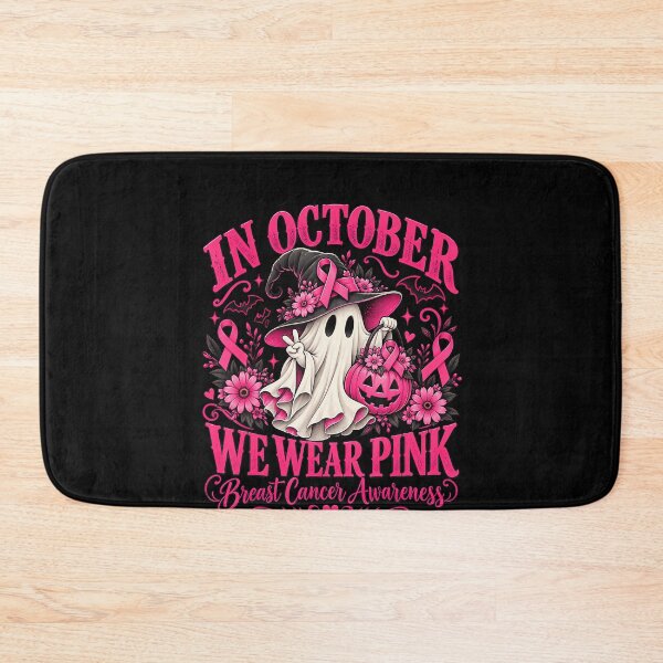 Item preview, Breast Cancer Halloween We Wear Pink Ghost Witch designed and sold by LouisaOReilly.