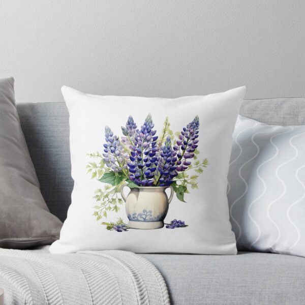 Item preview, Lupine Flower Vase | Elegant Botanical Floral Art designed and sold by Mandayartstudio.