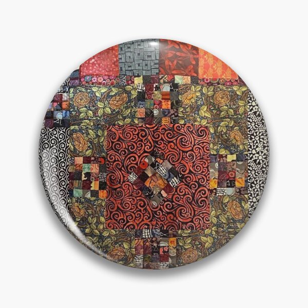 Item preview, Red Poppy Quilt with Bold Geometrics, Autumnal Colors, and Postage Stamp Blocks designed and sold by sraab8.