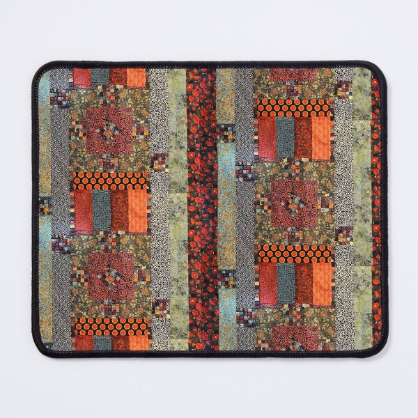 Item preview, Red Poppy Quilt with Bold Geometrics, Autumnal Colors, and Postage Stamp Blocks designed and sold by sraab8.