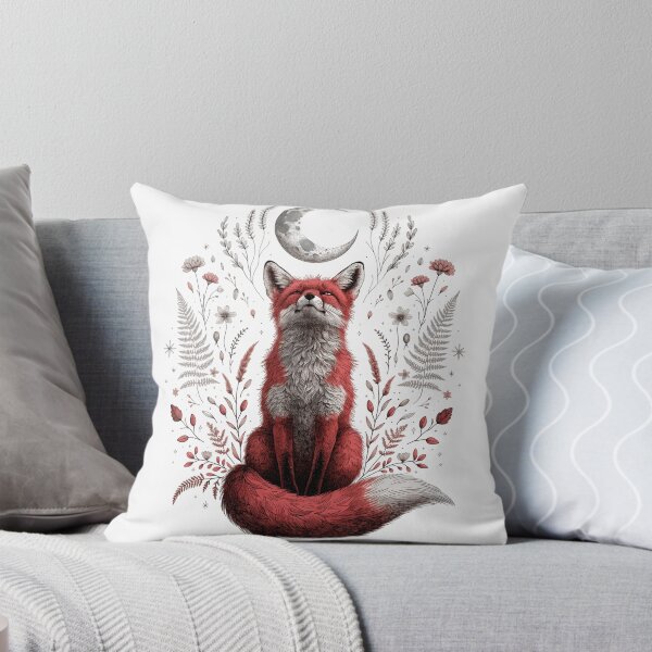 Item preview, Mystical Red Fox Crescent Moon Forest Spirit designed and sold by LenNo9881.