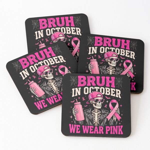 Item preview, Bruh In October Wear Pink Breast Cancer Skeleton Kids designed and sold by HayleePacoch.