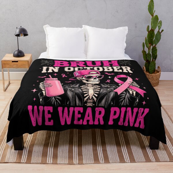 Item preview, Bruh In October Wear Pink Breast Cancer Skeleton Kids designed and sold by HayleePacoch.