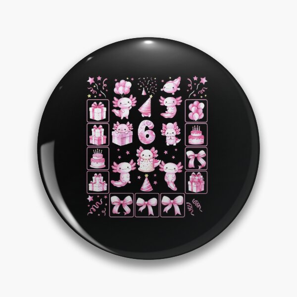 Item preview, Cute Axolotl Sixth Birthday Party Pink Celebration Design designed and sold by MiALopezArt.