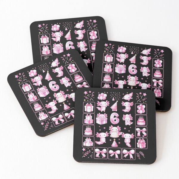 Item preview, Cute Axolotl Sixth Birthday Party Pink Celebration Design designed and sold by MiALopezArt.