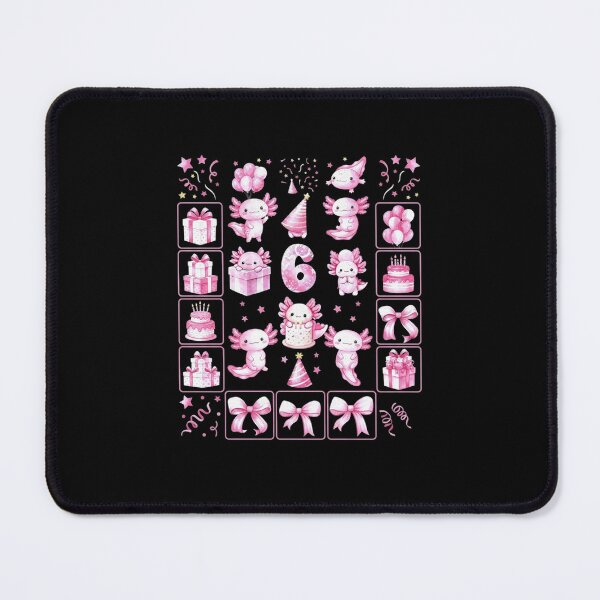 Item preview, Cute Axolotl Sixth Birthday Party Pink Celebration Design designed and sold by MiALopezArt.