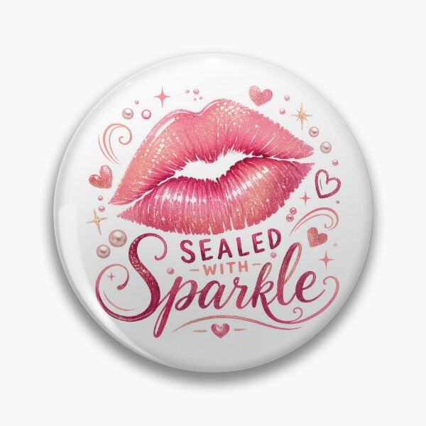Item preview, Sealed With Sparkle Pink Lips Glam Valentine Girly Quote Design designed and sold by inkoutninja.