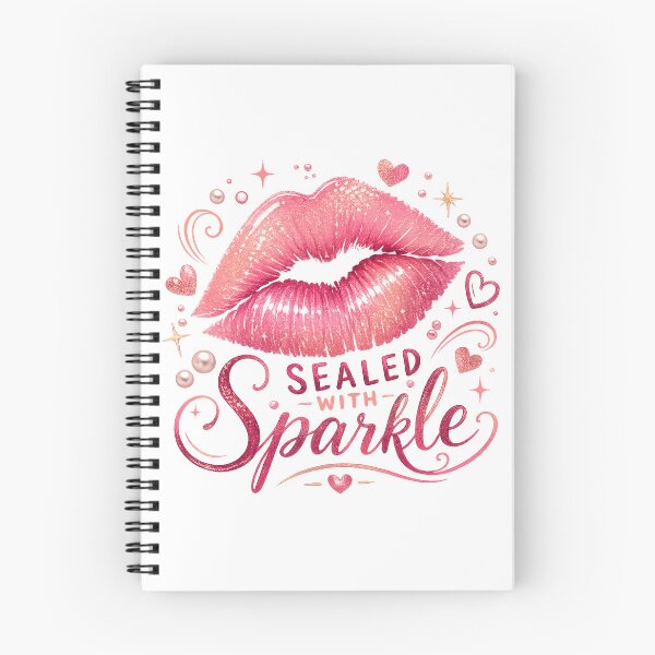 Item preview, Sealed With Sparkle Pink Lips Glam Valentine Girly Quote Design designed and sold by inkoutninja.