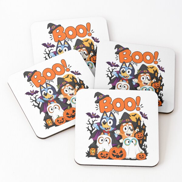 Item preview, Bluey Halloween Boo Vampire Witch Dogs designed and sold by Kleinpixel.