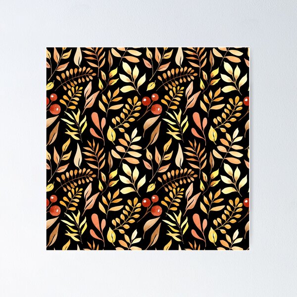 Item preview, Watercolor Golden Autumn Leaf Berry designed and sold by FestivityFinds.