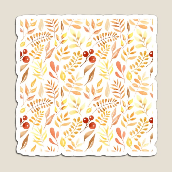 Item preview, Watercolor Golden Autumn Leaf Berry designed and sold by FestivityFinds.