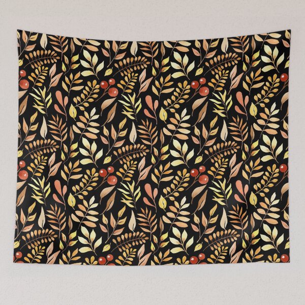 Item preview, Watercolor Golden Autumn Leaf Berry designed and sold by FestivityFinds.