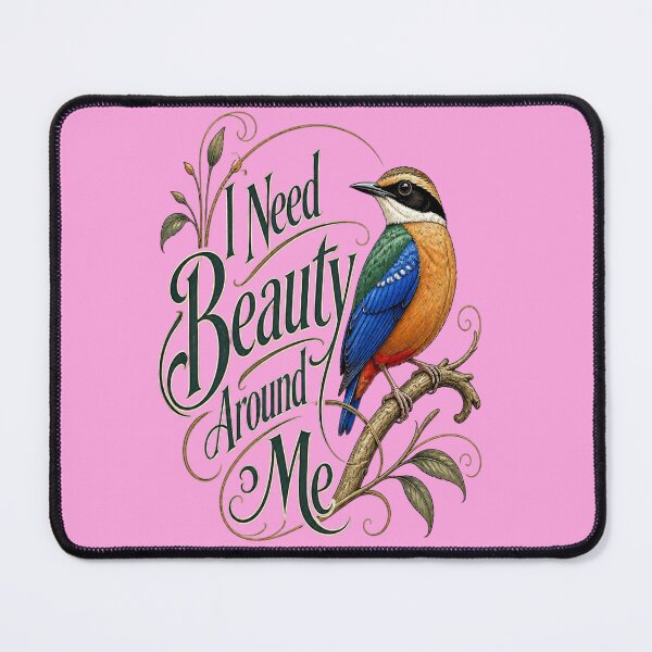 Item preview, Fairy Pitta Shirt - I Need Beauty Around Me - Art Nouveau Exotic Bird Tee - Vintage Botanical Aesthetic Graphic designed and sold by Max Store.