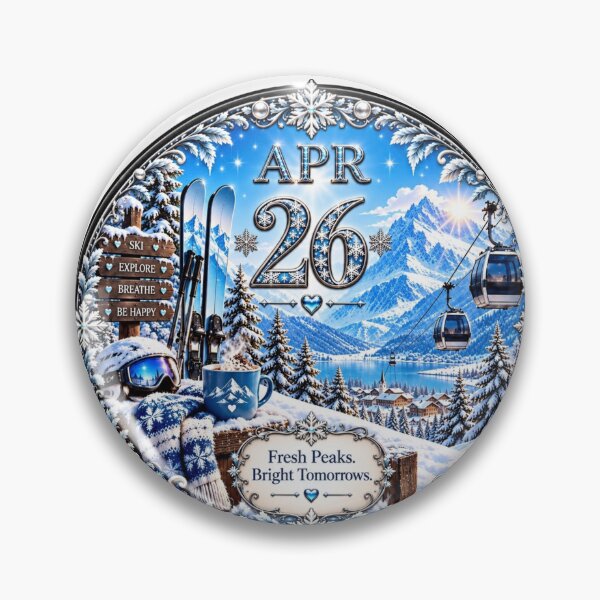 Artikelvorschau, Geburtstag am 26. April: Skiberg-Design | Verschneites Alpengeschenk entworfen und verkauft von LunaMoments.