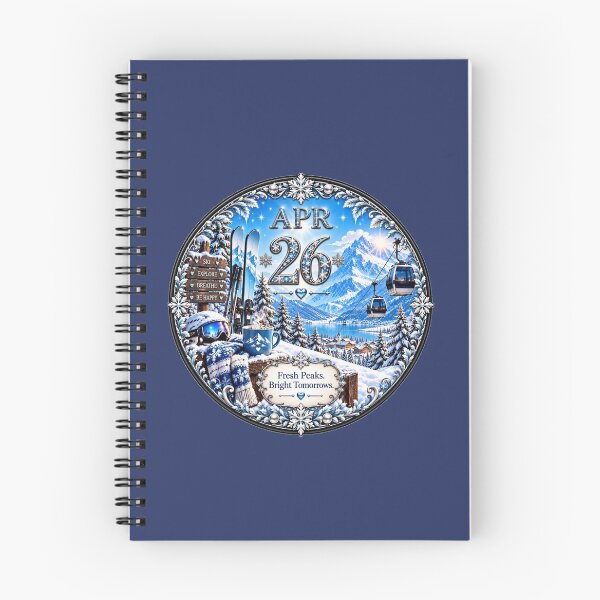 Item preview, April 26 Birthday Ski Mountain Design | Snowy Alpine Gift designed and sold by LunaMoments.