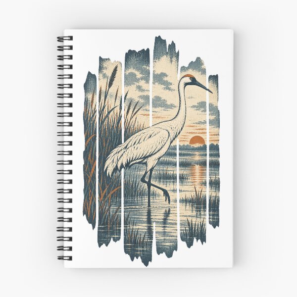 Item preview, Whooping Crane in the Prairie Wetland Wild Bird Animal Portrait designed and sold by VisualArtsOasis.