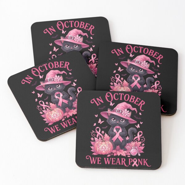Item preview, Halloween Witch Black Cat We Wear Pink Ribbon designed and sold by Khescoiu.