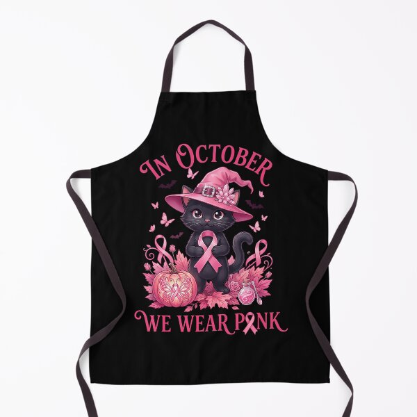 Item preview, Halloween Witch Black Cat We Wear Pink Ribbon designed and sold by Khescoiu.