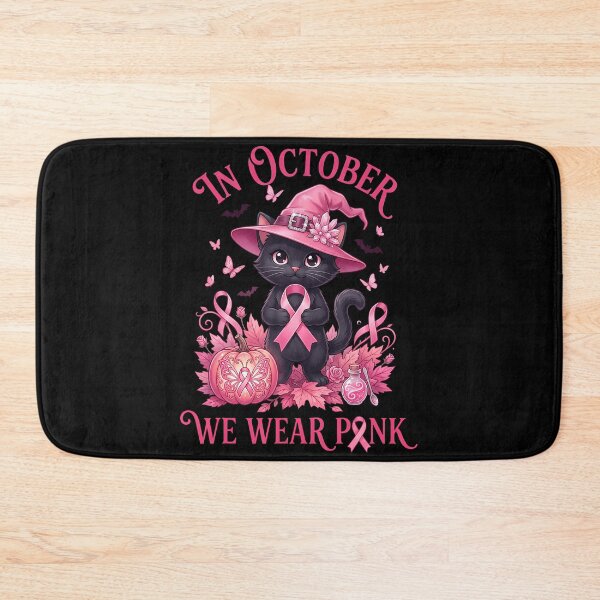 Item preview, Halloween Witch Black Cat We Wear Pink Ribbon designed and sold by Khescoiu.