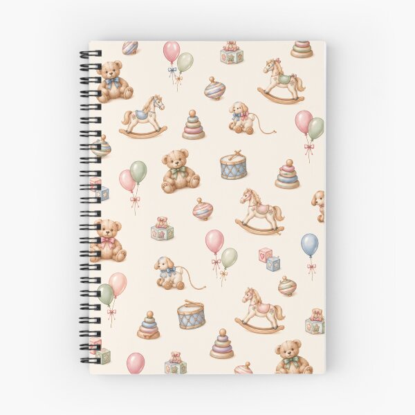 Item preview, Vintage Toys – Pastel Teddy Bears & Rocking Horses Pattern designed and sold by HO•Designs.
