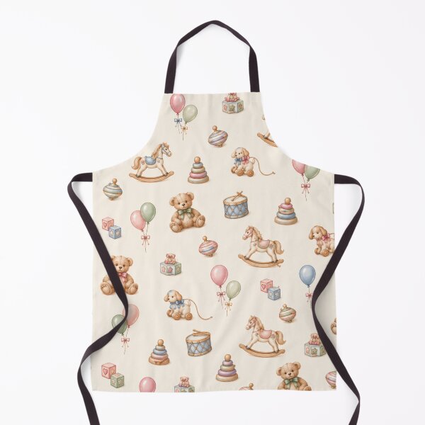 Artikelvorschau, Vintage-Spielzeug – Pastellfarbene Teddybären & Schaukelpferde (Muster) entworfen und verkauft von HO•Designs.