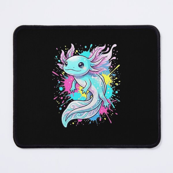 Item preview, Colorful Fantasy Axolotl with Paint Splash Background designed and sold by MiALopezArt.