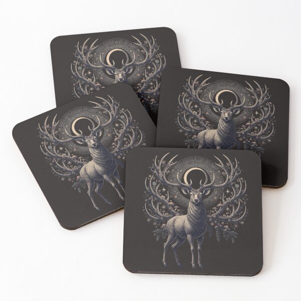 Item preview, Mystical Deer Forest Spirit Celestial Vintage Art designed and sold by LenNo9881.