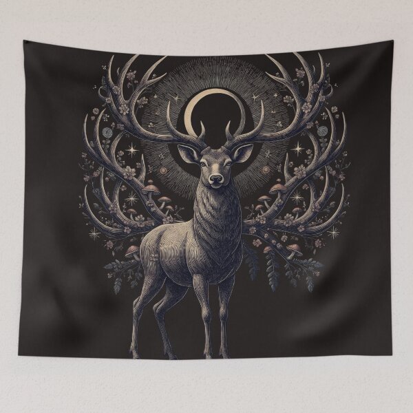 Item preview, Mystical Deer Forest Spirit Celestial Vintage Art designed and sold by LenNo9881.