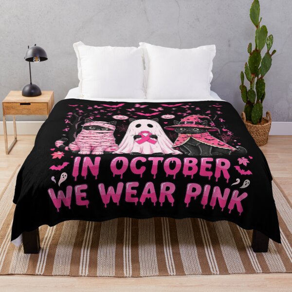 Item preview, In October We Wear Pink Cat Ghosts Breast Cancer designed and sold by HayleePacoch.