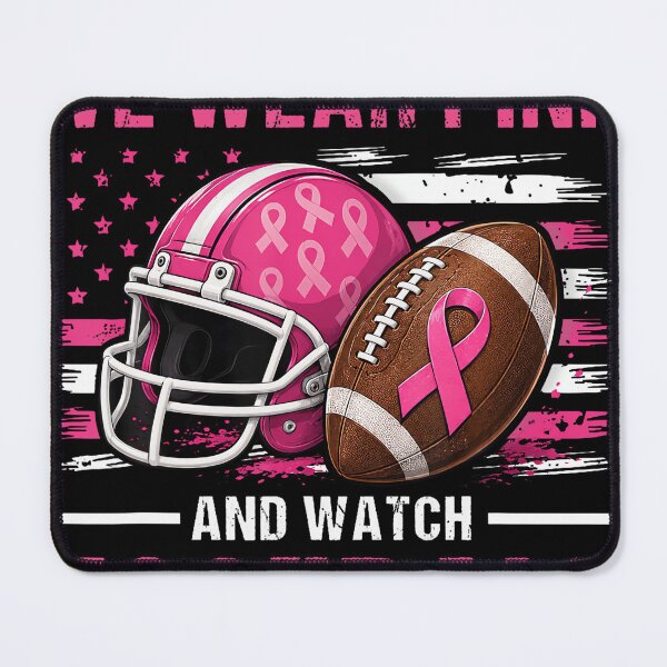 Item preview, In October We Wear Pink Breast Cancer Flag Football designed and sold by walthfehrl.