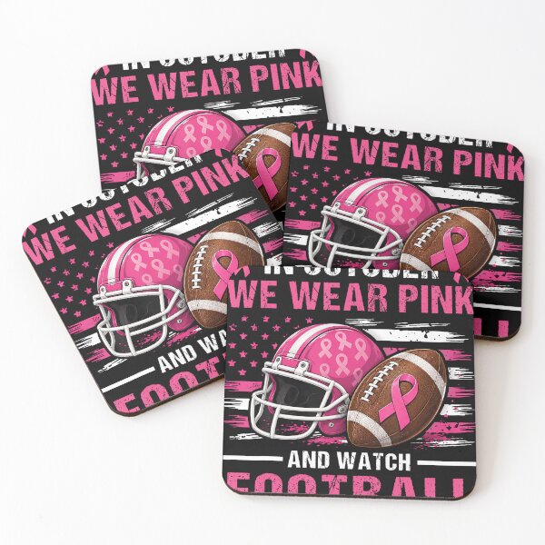 Item preview, In October We Wear Pink Breast Cancer Flag Football designed and sold by walthfehrl.