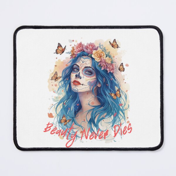 Item preview, Beauty Never Dies Floral Butterfly Skull Girl designed and sold by adlkh.