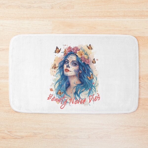 Item preview, Beauty Never Dies Floral Butterfly Skull Girl designed and sold by adlkh.