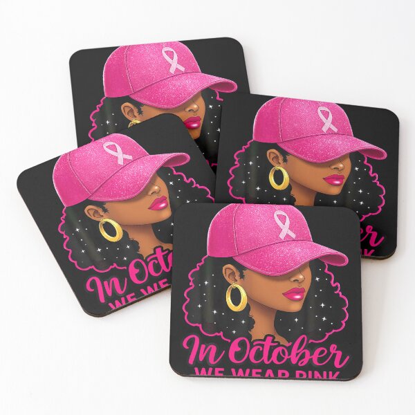 Item preview, In October We Wear Pink Black Women Breast Cancer designed and sold by LouisaOReilly.