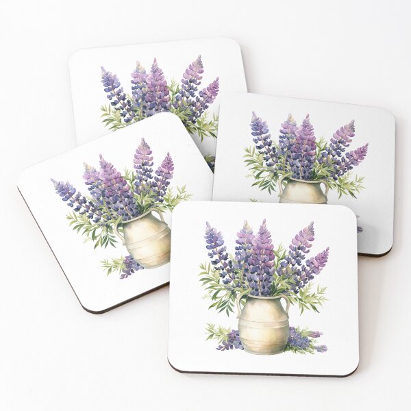 Item preview, Lupine Flower Vase | Elegant Botanical Floral Art designed and sold by Mandayartstudio.