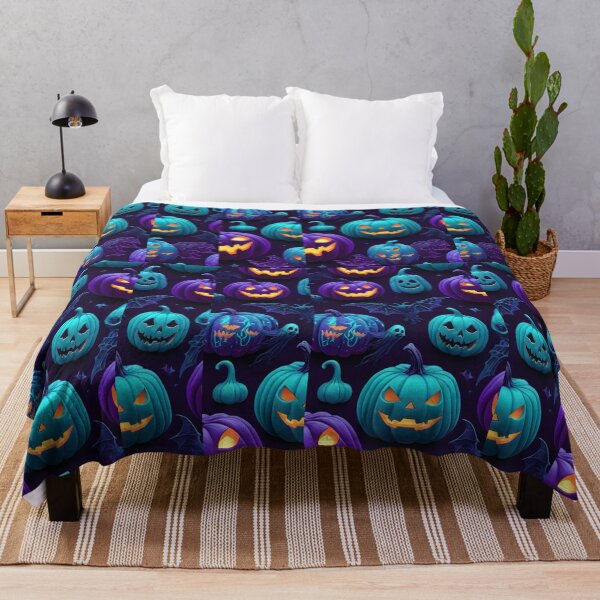 Item preview, Neon Halloween Jack O Lantern Pattern designed and sold by DKSH1234.
