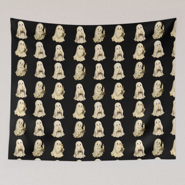 Item preview, Cute Ghost Pattern with Candles Halloween designed and sold by GlaSher.