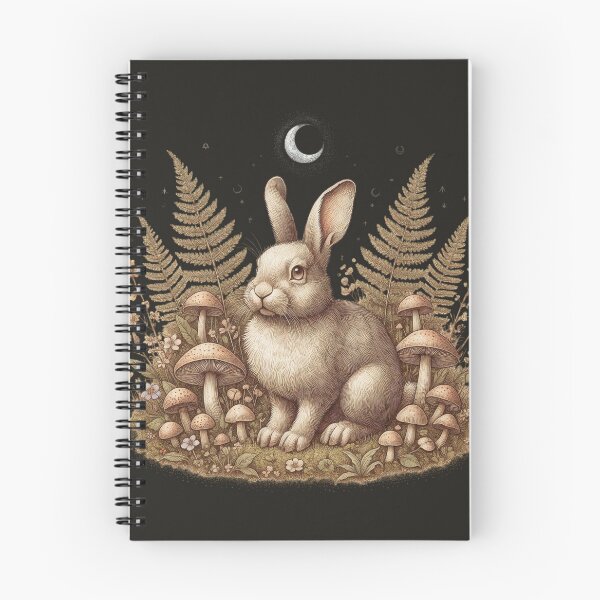 Item preview, Enchanted Rabbit Mushroom Woodland Vintage Illustration designed and sold by LenNo9881.