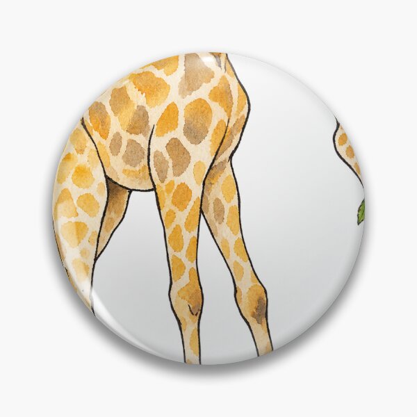 Item preview, Tall Giraffe Chewing a Leaf in Vintage Watercolor designed and sold by Jessie's Palette.