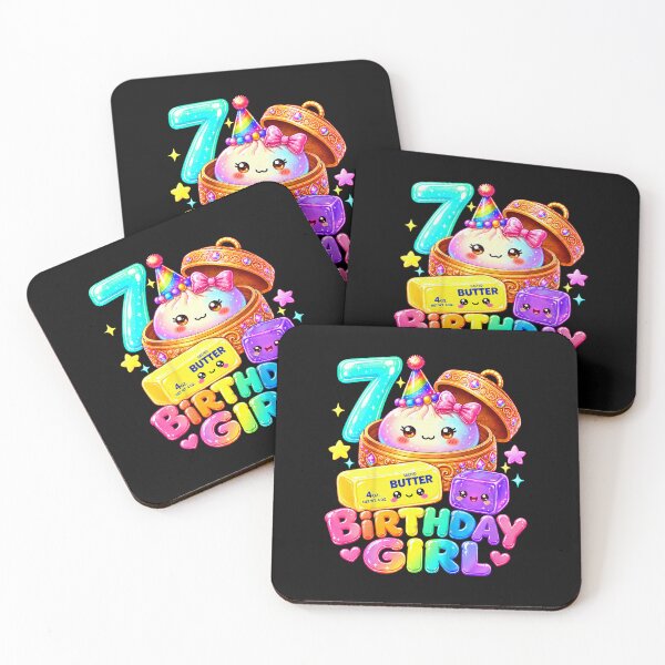 Item preview, 7th Birthday Girl Dumpling Squishy Rainbow 7 Years Old Party designed and sold by khdmalakarak.