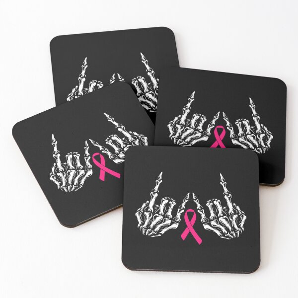 Item preview, Skeleton Rock Hand Breast Cancer Awareness Pink Ribbon designed and sold by Khescoiu.